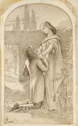 Zwei Liebende in einem sternenklaren Garten, 1862